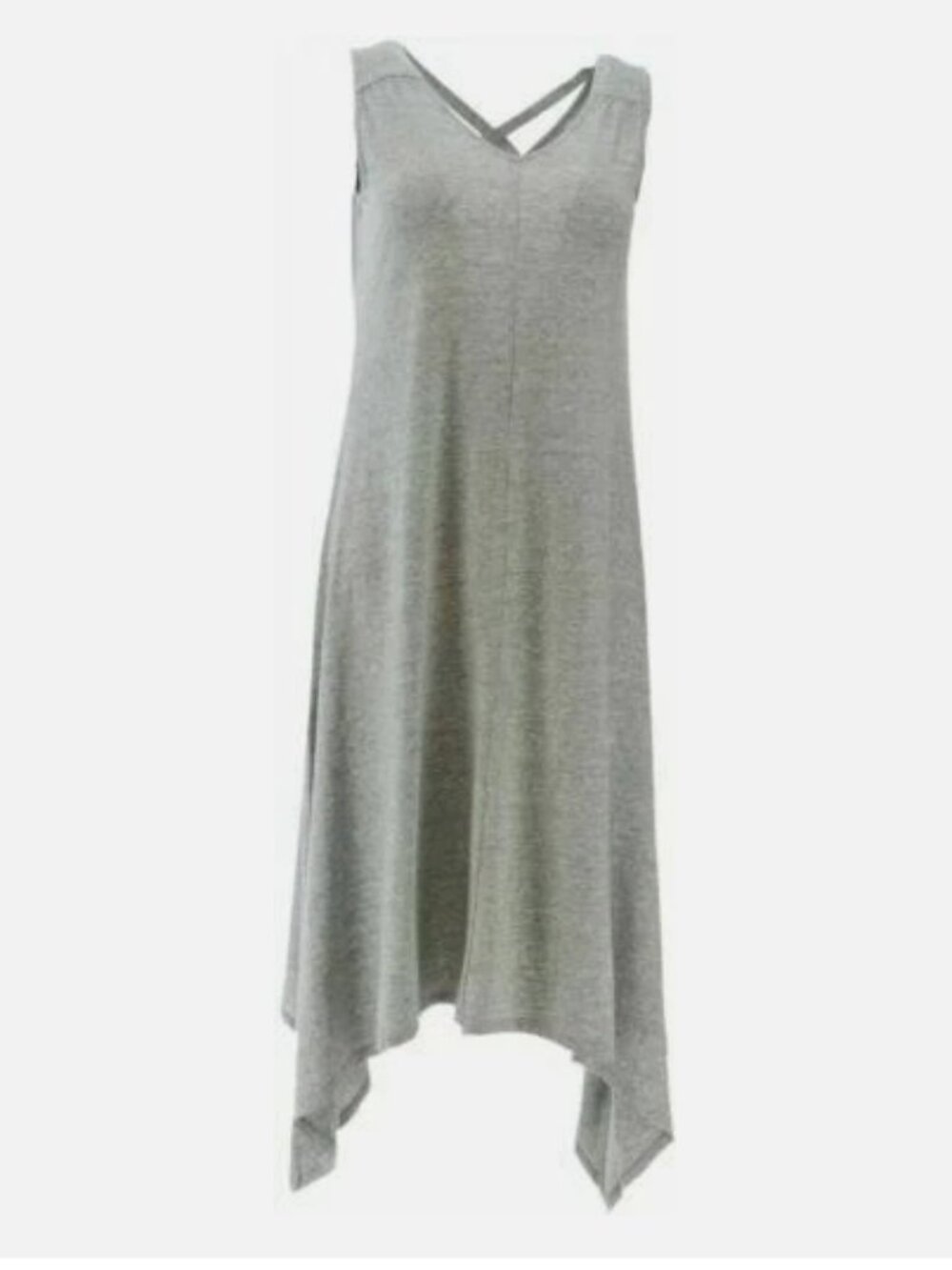 AnyBody Cozy Knit Sharkbite Hem Dress-Gray-XS-NEW-A354737